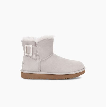 UGG Mini Bailey Fashion Buckle - Boots Dame - Hvite (NO-F929)